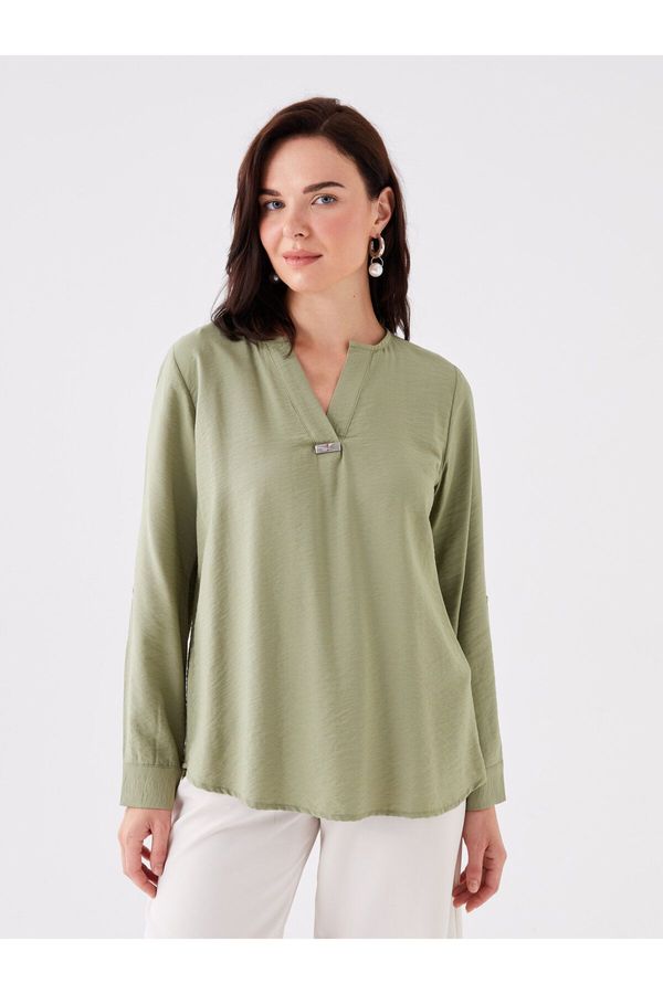 LC Waikiki LC Waikiki Loose Collar Plain Long Sleeve Women's Blouse