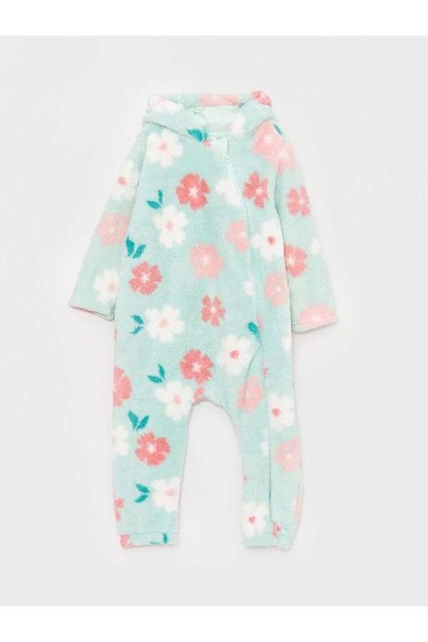 LC Waikiki LC Waikiki Lw - Hooded Long Sleeve Baby Girl Plush Jumpsuit