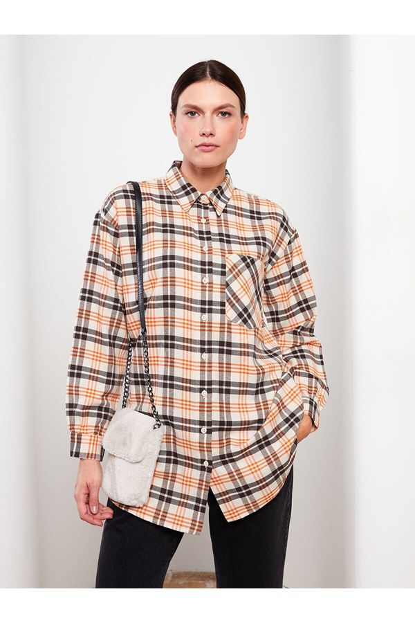 LC Waikiki LC Waikiki Lw - Plaid Long Sleeve Oversize Women's Shirt Tunic