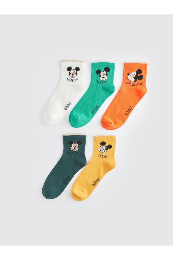 LC Waikiki LC Waikiki Mickey Mouse Printed Women's Socks 5 Pack