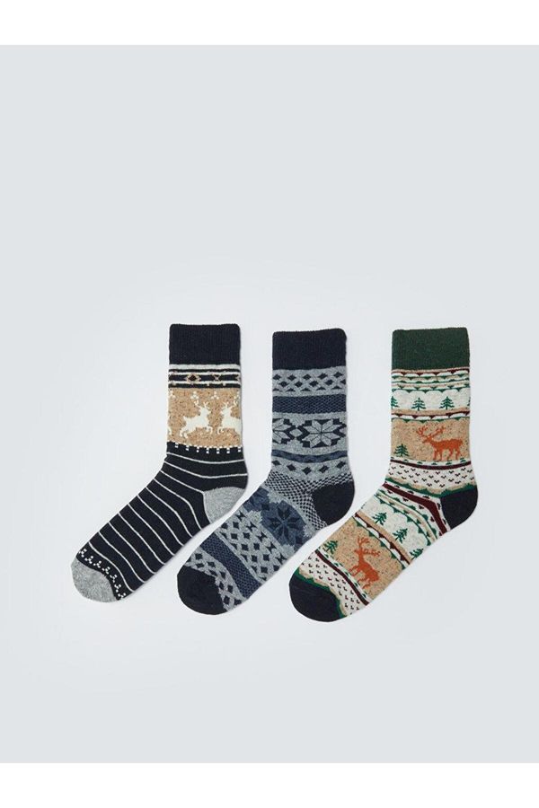 LC Waikiki LC Waikiki Patterned Men's Socks 3-Piece