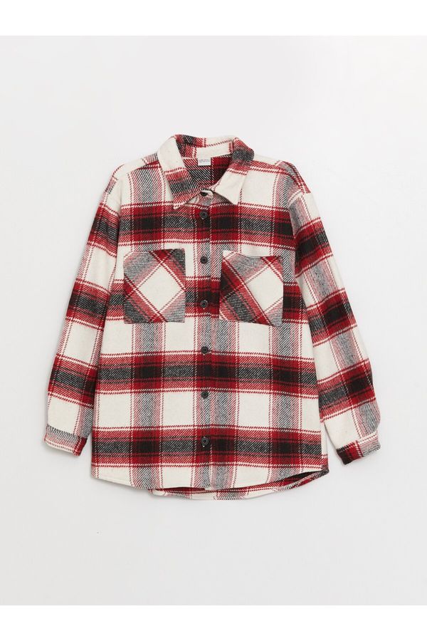 LC Waikiki LC Waikiki Plaid Long Sleeve Girl's Shirt Jacket