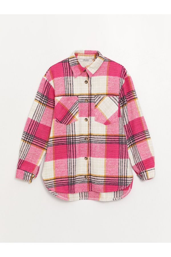 LC Waikiki LC Waikiki Plaid Long Sleeve Girl's Shirt Jacket