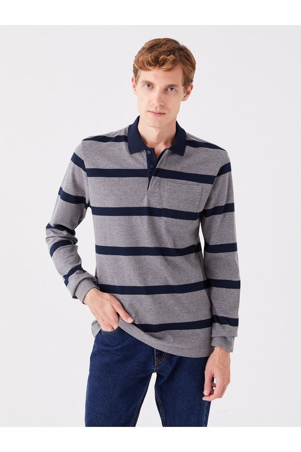 LC Waikiki LC Waikiki Polo Neck Long Sleeve Striped Men's Sweatshirt