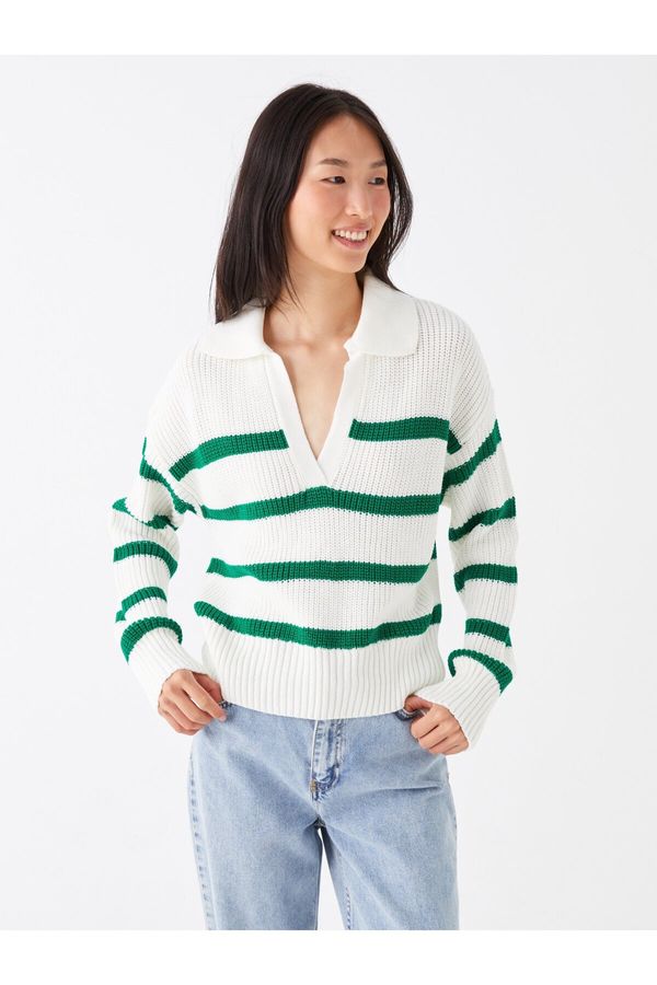 LC Waikiki LC Waikiki Polo Neck Striped Long Sleeve Women's Knitwear Sweater