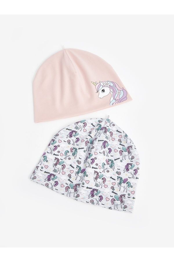 LC Waikiki LC Waikiki Printed Girls' Beanie 2-Pack