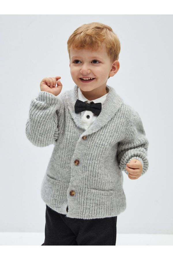 LC Waikiki LC Waikiki Shawl Collar Basic Baby Boy Knitwear Cardigan