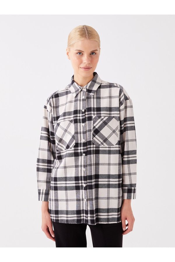 LC Waikiki LC Waikiki Shirt Collar Plaid Long Sleeve Women's Tunic