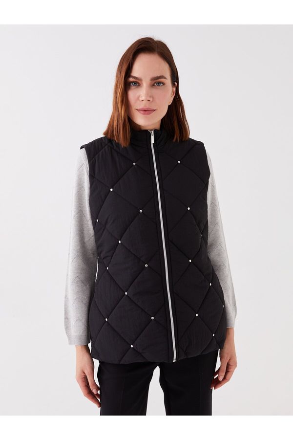 LC Waikiki LC Waikiki Women's High Neck Quilted Patterned Puffer Vest