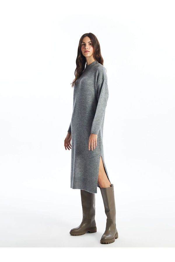 LC Waikiki LC Waikiki Women's High Neck Straight Long Sleeve Knitwear Dress