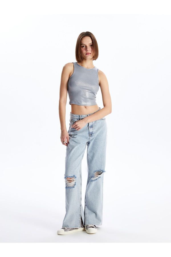 LC Waikiki LC Waikiki Women's High Waist Wideleg Ripped Detail Jeans