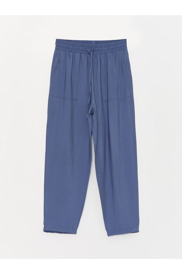 LC Waikiki LC Waikiki Women's Linen Look Trousers with an Elastic Waist and Comfortable Fit.