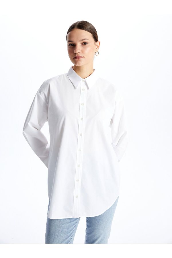 LC Waikiki LC Waikiki Women's Plain Long Sleeve Poplin Shirt Tunic