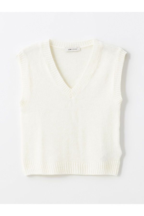 LC Waikiki LC Waikiki Women's V-Neck Plain Knitwear Sweater