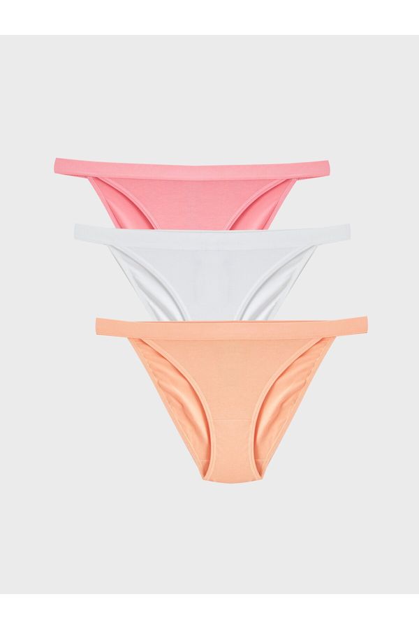 LC Waikiki LC Waikiki Young Pale Coral Plain Bikini Panties 3-Pack