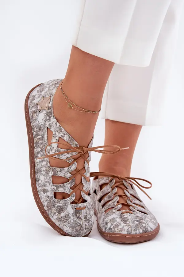 Maciejka Leather Ballerinas With Cutouts Maciejka