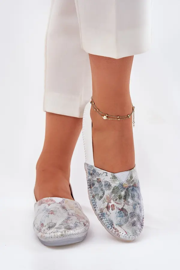 Maciejka Leather Ballerinas With Pattern Maciejka