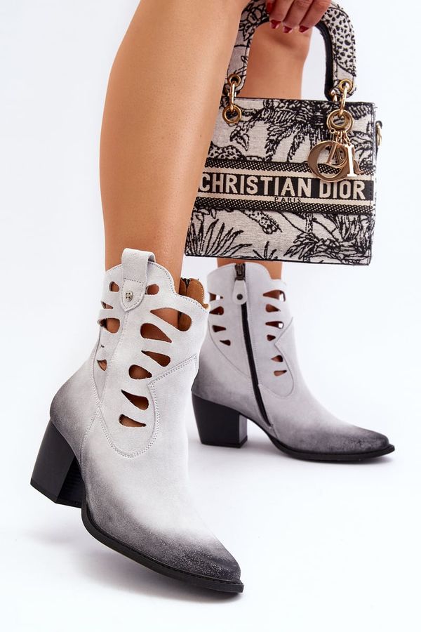 Maciejka Leather Boots with Cutouts Maciejka