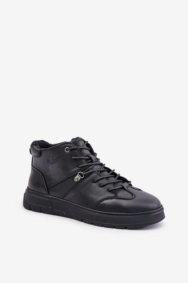 Lee Cooper Leather insulated ankle sneakers men's Lee Cooper black