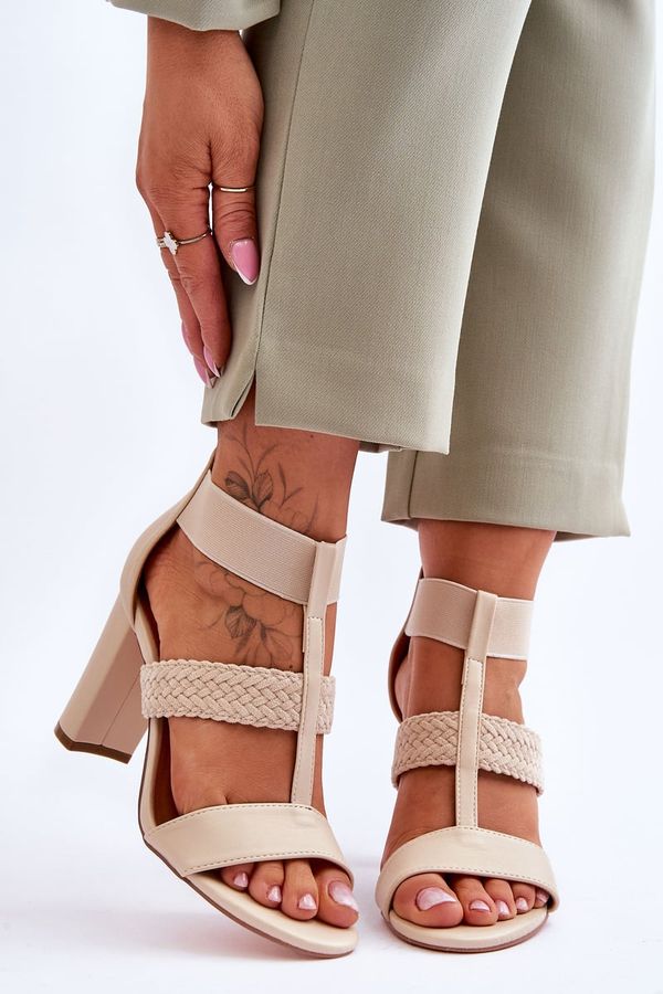 Kesi Leather Sandals High heels Beige Marren