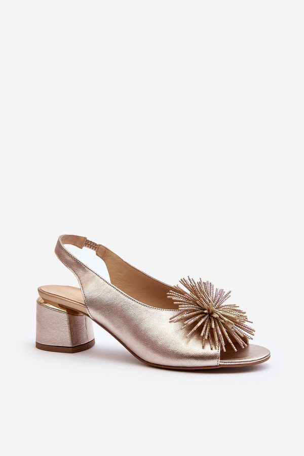 Laura Messi Leather Sandals with Ornament Laura Messi 2719 Gold