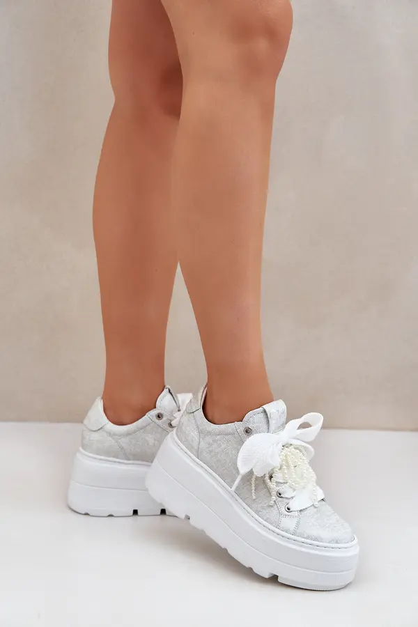 CheBello Leather Sneakers On Platform CheBello