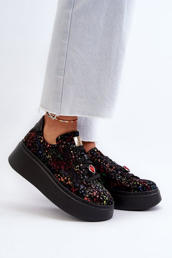 Kesi Leather sneakers on the Maciejka Black platform