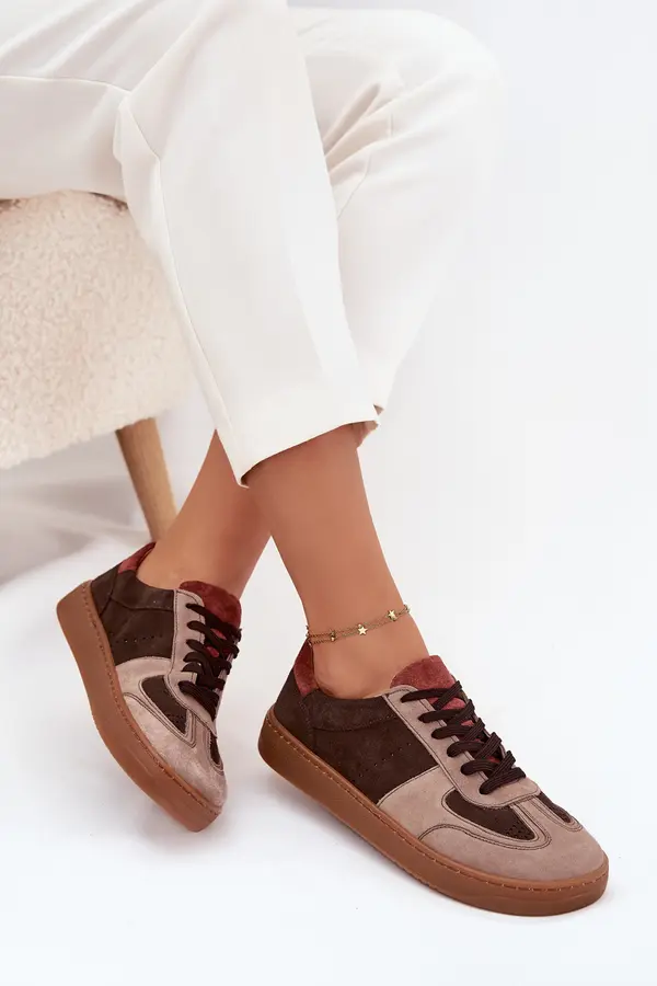 Zazoo Leather Suede Barefoot Sneakers Women's Zazoo N1277 Brown