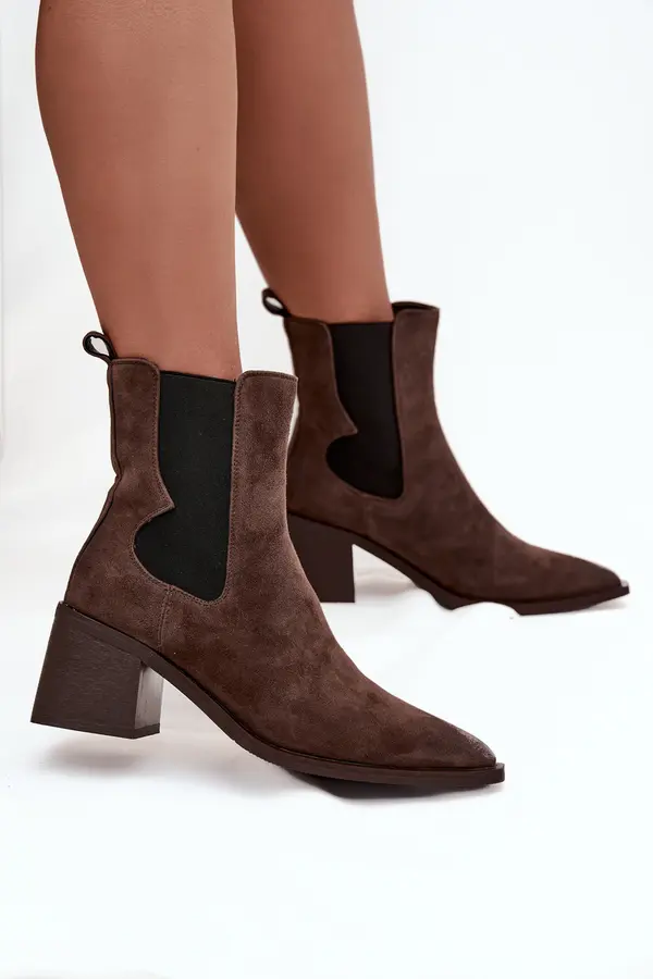 ARTIKER Leather Suede Women's Ankle Boots Heeled Lined Artiker