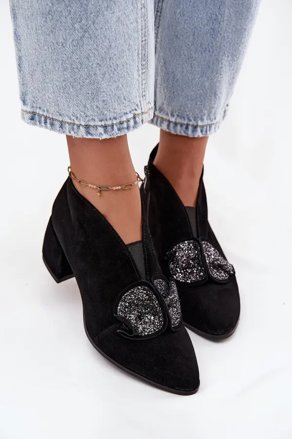 D&A Leather Suede Women's Ankle Boots with Decoration D&A