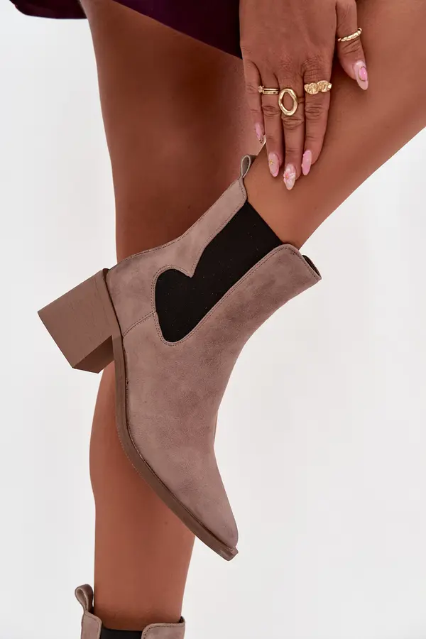 ARTIKER Leather Suede Women's Ankle Boots With Heel Lining Artiker