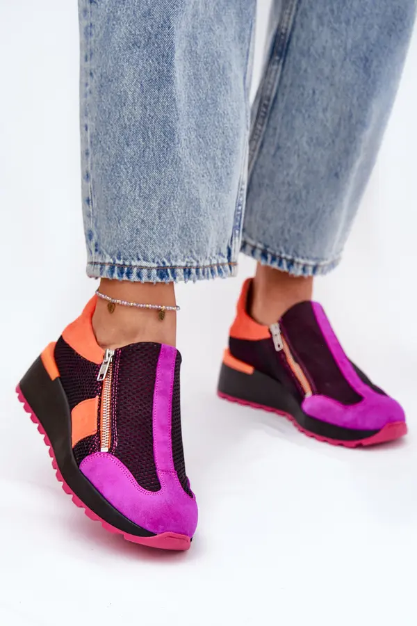 Maciejka Leather Wedge Sneakers Maciejka Black