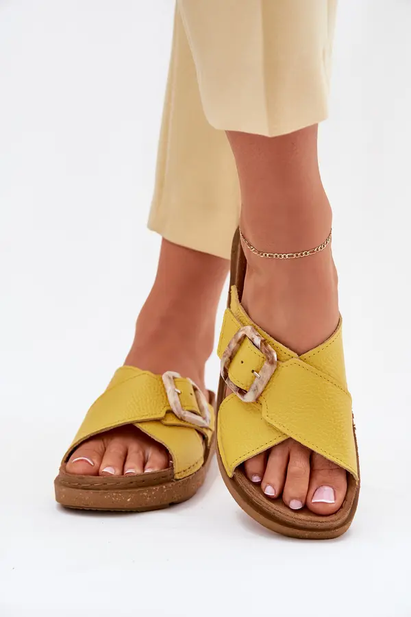 Inblu Leather Women's Slippers With Buckle Inblu