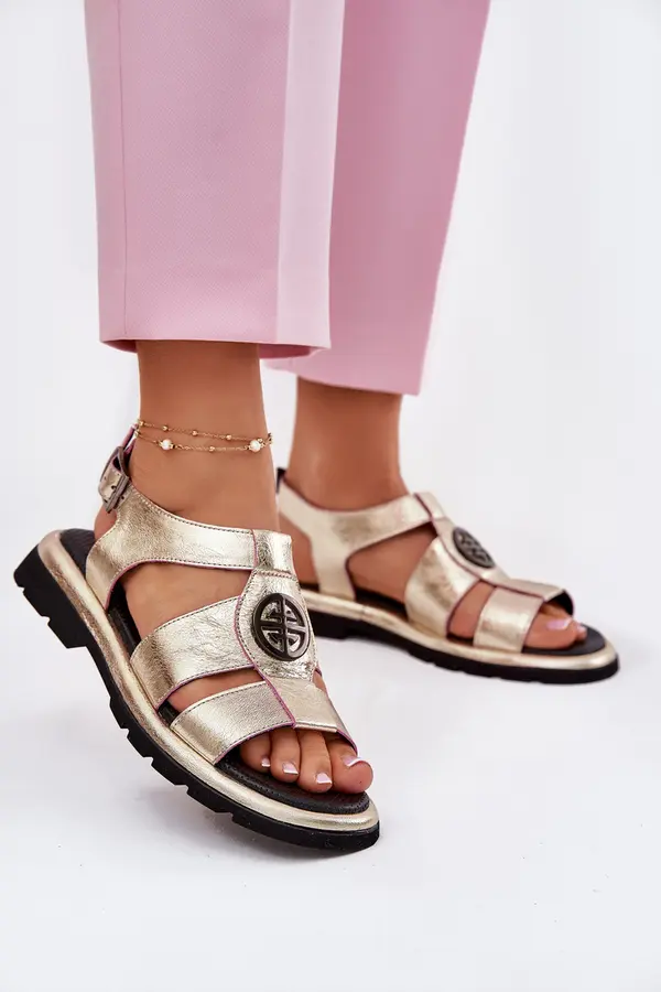 ARTIKER Leather Women's Sandals Patent With Decorative Detail Artiker 56C0691 Black