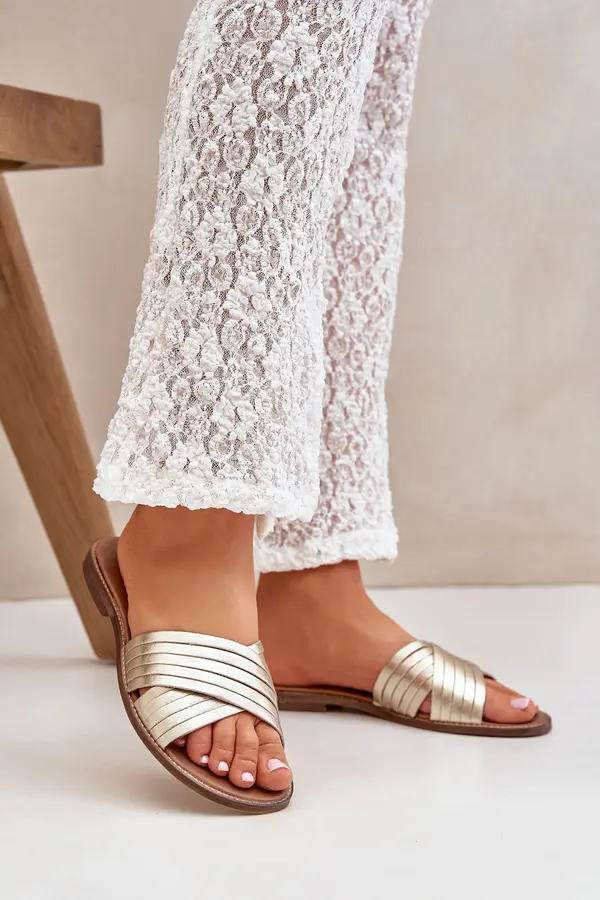 Boto Leather Women's Slippers Lewski Shoes 3682 Gold