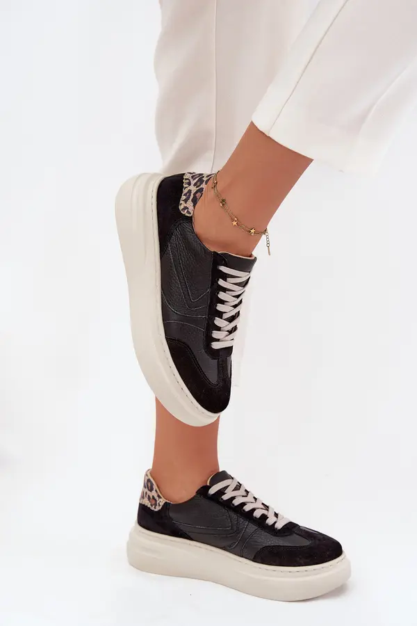 Zazoo Leather Women's Sneakers On Platform Panterka Zazoo