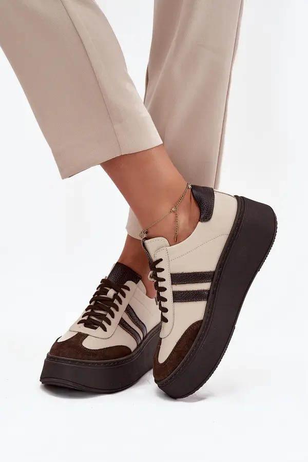 Zazoo Leather Women's Sneakers On Platform Zazoo