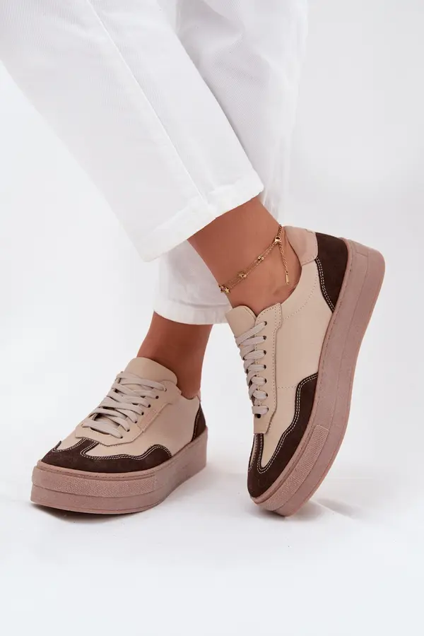 Zazoo Leather Women's Sneakers On Platform Zazoo