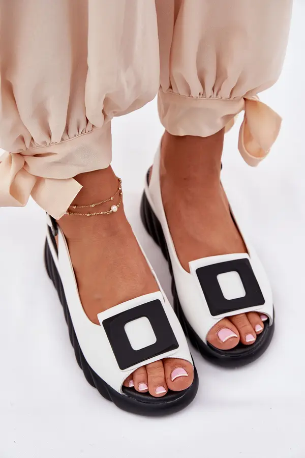 ARTIKER Leather Women's Wedge Sandals with Decoration Artiker