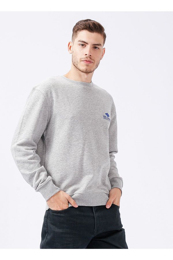 Lee Cooper Lee Cooper Men's O Neck Gray Melange Sweatshirt 231 Lcm 241029 Neil Grä° Melange