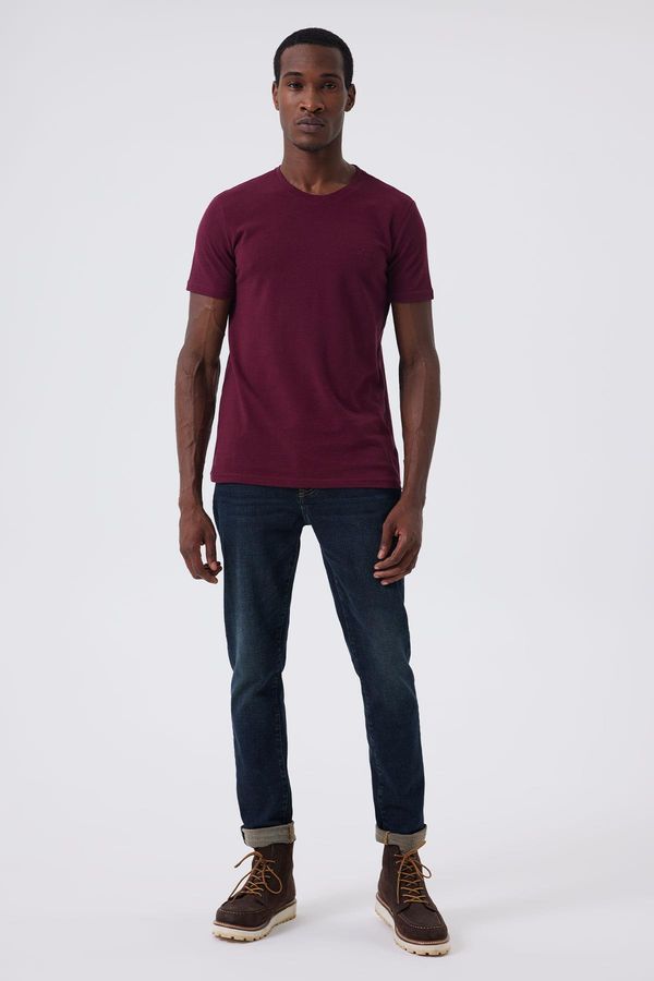 Lee Cooper Lee Cooper Twingos 6 Men's Pique O Neck T-Shirt Burgundy