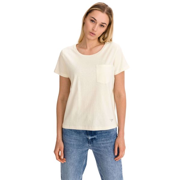Lee Lee T-shirt Sustainable Tee Ecru Mele - Women