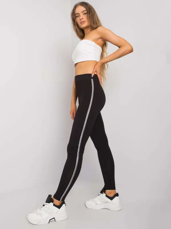 RUE PARIS Leggings-LA-LG-T-10.21-black-silver