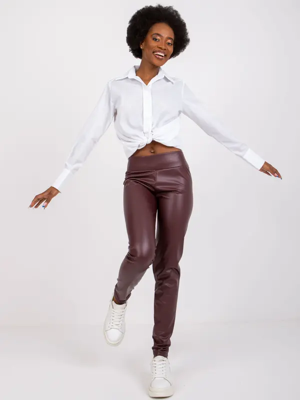 RUE PARIS Leggings-RV-LG-6007.11-burgundy