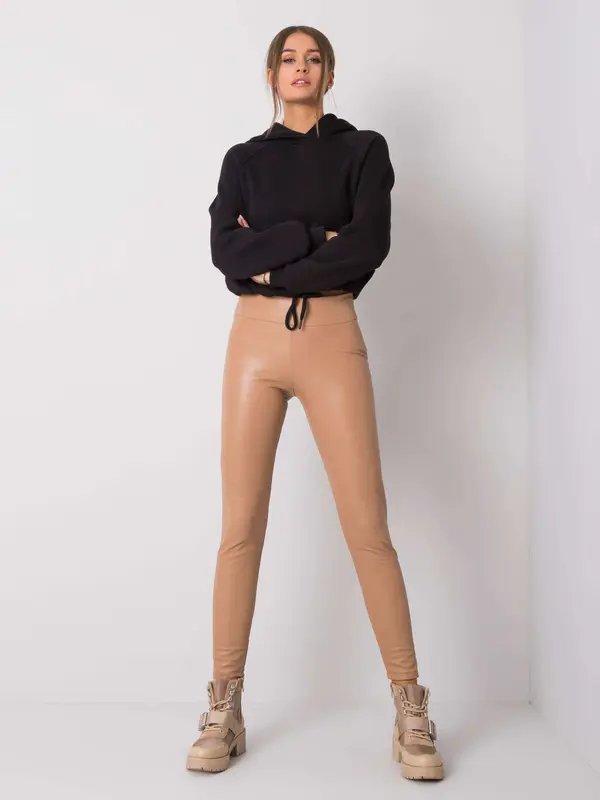 RUE PARIS Leggings-RV-LG-6007.11-dark beige