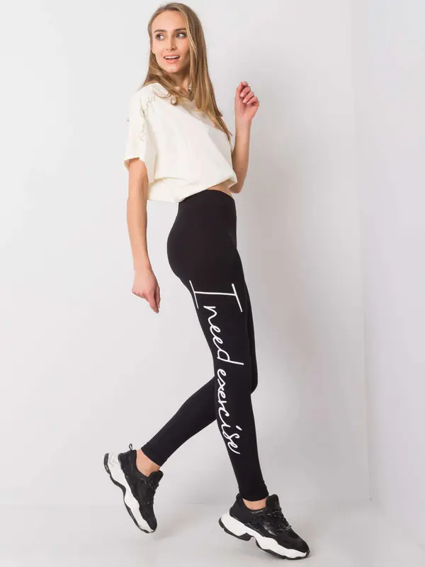 RUE PARIS Leggings-RV-LG-6183.08-black