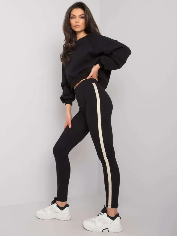 RUE PARIS Leggings-RV-LG-7324.63-black
