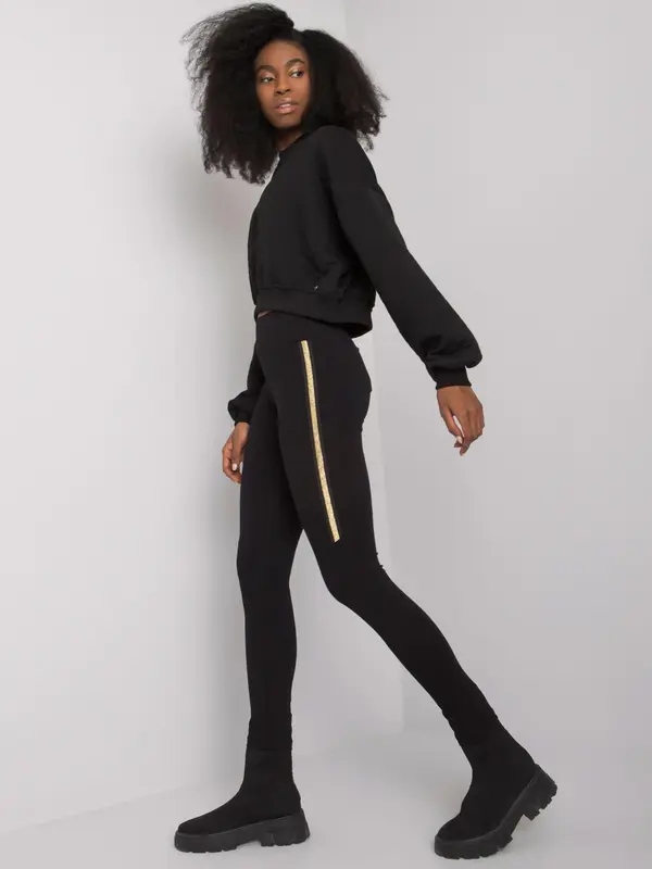 RUE PARIS Leggings-RV-LG-7368.08P-black