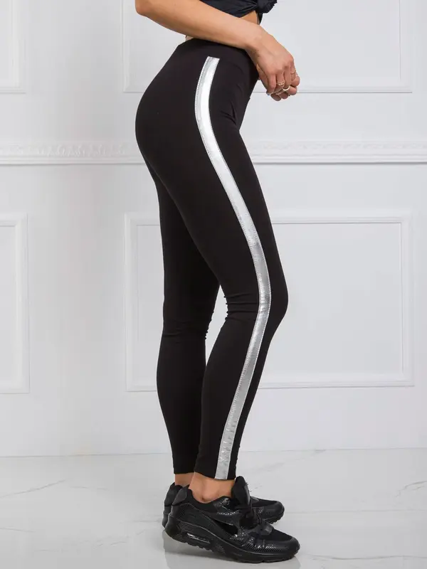 RUE PARIS Leggings-RV-LG-R4766.06-black-silver