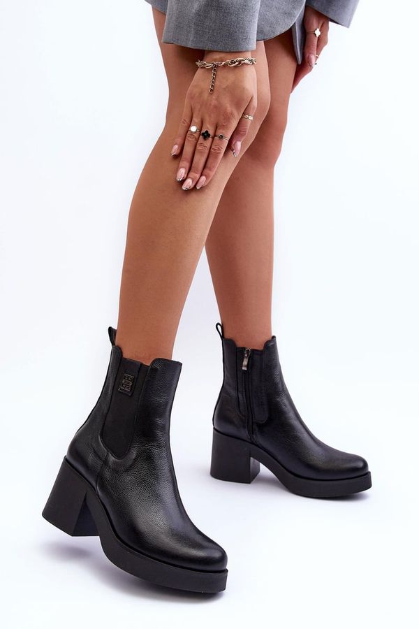 LEMAR LEMAR Leather Women's Boots On Heel Black Kodra